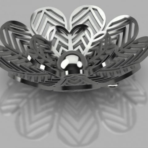 Pendente Mafra Flower - Modelo 3D em render no Fusion
